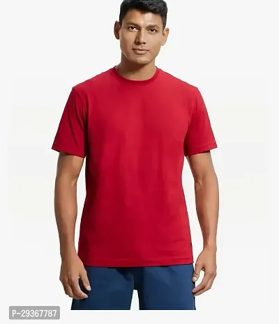 BROTHERS INK Solid Round Neck Tees for Men-thumb0