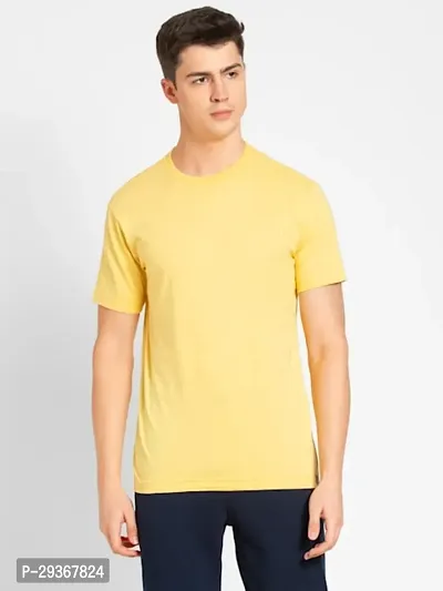 BROTHERS INK Solid Round Neck Tees for Men-thumb0