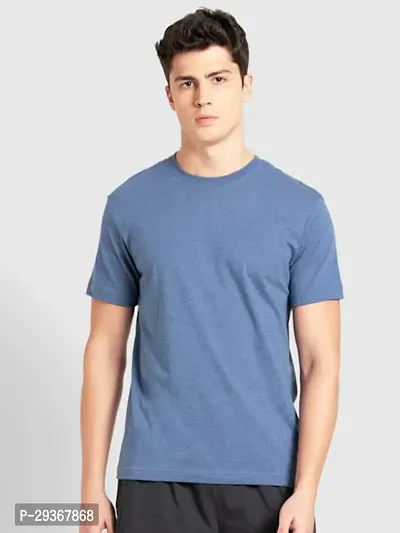 BROTHERS INK Solid Round Neck Tees for Men-thumb0