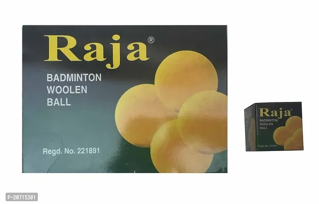 Protoner RAJA Tournament Woollen Badminton Ball Box of 12 Pieces-thumb0