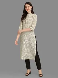 WILNERCROWN Women's Rayon Fabric | Straight | 3/4 Sleeves Regular Sleeves | Designer Women's  Girls Kurta (Kurti's) | (KRT-03-P-PISTA-XL)-thumb3