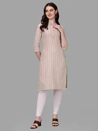 WILNERCROWN Women's Rayon Fabric | Straight | 3/4 Sleeves Regular Sleeves | Designer Women's  Girls Kurta (Kurti's) | (KRT-06-P-CREAM-L)-thumb1