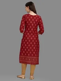 WILNERCROWN Women's Rayon Fabric | Straight | 3/4 Sleeves Regular Sleeves | Designer Women's  Girls Kurta (Kurti's) | (KRT-04-P-MAROON-3XL)-thumb4