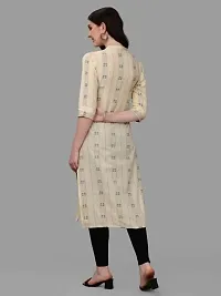 WILNERCROWN Women's Rayon Fabric | Straight | 3/4 Sleeves Regular Sleeves | Designer Women's  Girls Kurta (Kurti's) | (KRT-07-P-YELLOW-M)-thumb4