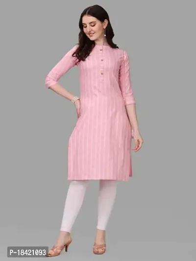 WILNERCROWN Women's Rayon Fabric | Straight | 3/4 Sleeves Regular Sleeves | Designer Women's  Girls Kurta (Kurti's) | (KRT-06-P-PINK-XL)-thumb3