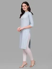 WILNERCROWN Women's Rayon Fabric | Straight | 3/4 Sleeves Regular Sleeves | Designer Women's  Girls Kurta (Kurti's) | (KRT-06-P-SKY-M)-thumb4