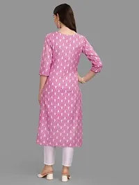 WILNERCROWN Women's Rayon Fabric | Straight | 3/4 Sleeves Regular Sleeves | Designer Women's  Girls Kurta (Kurti's) | (KRT-01-P-PINK-S)-thumb1