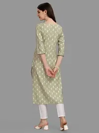 WILNERCROWN Women's Rayon Fabric | Straight | 3/4 Sleeves Regular Sleeves | Designer Women's  Girls Kurta (Kurti's) | (KRT-01-P-PISTA-L)-thumb2