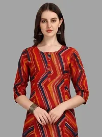 WILNERCROWN Women's Rayon Fabric | Straight | 3/4 Sleeves Regular Sleeves | Designer Women's  Girls Kurta (Kurti's) | (KRT-02-P-RED-XXL)-thumb1