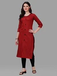 WILNERCROWN Women's Rayon Fabric | Straight | 3/4 Sleeves Regular Sleeves | Designer Women's  Girls Kurta (Kurti's) | (KRT-08-P-MAROON-3XL)-thumb4