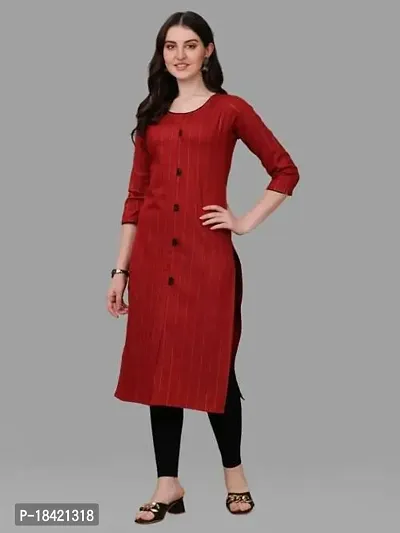 WILNERCROWN Women's Rayon Fabric | Straight | 3/4 Sleeves Regular Sleeves | Designer Women's  Girls Kurta (Kurti's) | (KRT-08-P-MAROON-3XL)-thumb5