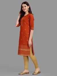 WILNERCROWN Women's Rayon Fabric | Straight | 3/4 Sleeves Regular Sleeves | Designer Women's  Girls Kurta (Kurti's) | (KRT-04-P-ORANGE-XXL)-thumb2