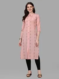 WILNERCROWN Women's Rayon Fabric | Straight | 3/4 Sleeves Regular Sleeves | Designer Women's  Girls Kurta (Kurti's) | (KRT-07-P-PEACH-M)-thumb1