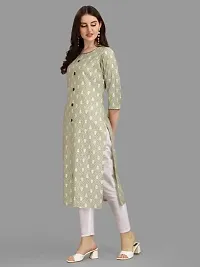 WILNERCROWN Women's Rayon Fabric | Straight | 3/4 Sleeves Regular Sleeves | Designer Women's  Girls Kurta (Kurti's) | (KRT-01-P-PISTA-M)-thumb1