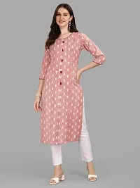 WILNERCROWN Women's Rayon Fabric | Straight | 3/4 Sleeves Regular Sleeves | Designer Women's  Girls Kurta (Kurti's) | (KRT-01-P-PEACH-S)-thumb2