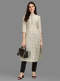 WILNERCROWN Women's Rayon Fabric | Straight | 3/4 Sleeves Regular Sleeves | Designer Women's  Girls Kurta (Kurti's) | (KRT-03-P-PISTA-3XL)-thumb1