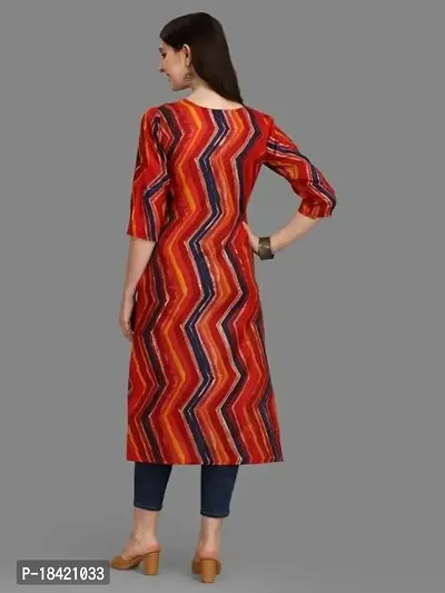 WILNERCROWN Women's Rayon Fabric | Straight | 3/4 Sleeves Regular Sleeves | Designer Women's  Girls Kurta (Kurti's) | (KRT-02-P-RED-3XL)-thumb4