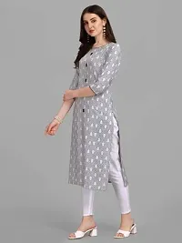 WILNERCROWN Women's Rayon Fabric | Straight | 3/4 Sleeves Regular Sleeves | Designer Women's  Girls Kurta (Kurti's) | (KRT-01-P-GREY-XL)-thumb4