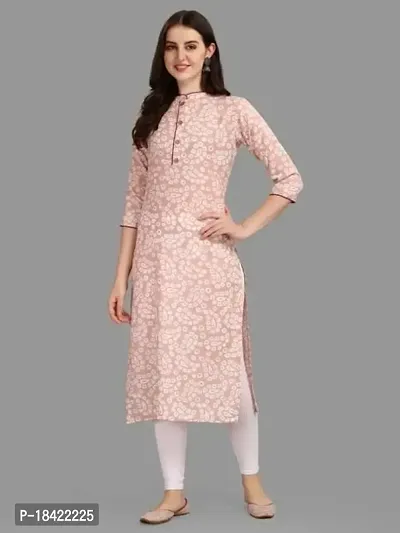 WILNERCROWN Women's Rayon Fabric | Straight | 3/4 Sleeves Regular Sleeves | Designer Women's  Girls Kurta (Kurti's) | (KRT-03-P-PINK-XL)-thumb2