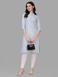 WILNERCROWN Women's Rayon Fabric | Straight | 3/4 Sleeves Regular Sleeves | Designer Women's  Girls Kurta (Kurti's) | (KRT-06-P-SKY-XXL)-thumb1