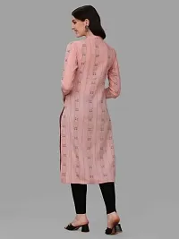 WILNERCROWN Women's Rayon Fabric | Straight | 3/4 Sleeves Regular Sleeves | Designer Women's  Girls Kurta (Kurti's) | (KRT-07-P-PEACH-3XL)-thumb4