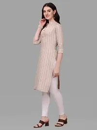 WILNERCROWN Women's Rayon Fabric | Straight | 3/4 Sleeves Regular Sleeves | Designer Women's  Girls Kurta (Kurti's) | (KRT-06-P-CREAM-3XL)-thumb2