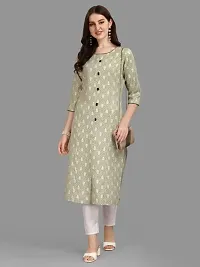 WILNERCROWN Women's Rayon Fabric | Straight | 3/4 Sleeves Regular Sleeves | Designer Women's  Girls Kurta (Kurti's) | (KRT-01-P-PISTA-S)-thumb4