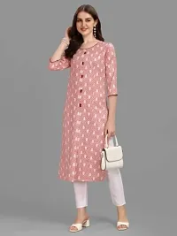 WILNERCROWN Women's Rayon Fabric | Straight | 3/4 Sleeves Regular Sleeves | Designer Women's  Girls Kurta (Kurti's) | (KRT-01-P-PEACH-S)-thumb3