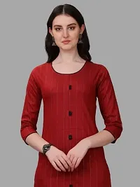 WILNERCROWN Women's Rayon Fabric | Straight | 3/4 Sleeves Regular Sleeves | Designer Women's  Girls Kurta (Kurti's) | (KRT-08-P-MAROON-L)-thumb3