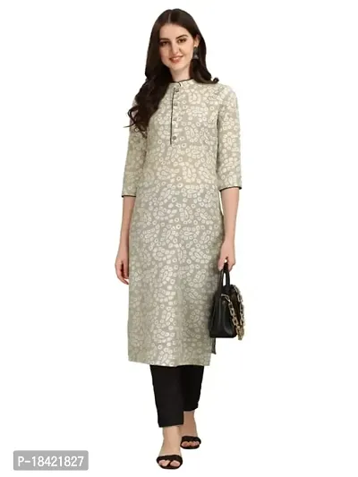 WILNERCROWN Women's Rayon Fabric | Straight | 3/4 Sleeves Regular Sleeves | Designer Women's  Girls Kurta (Kurti's) | (KRT-03-P-PISTA-S)-thumb0