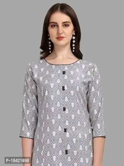 WILNERCROWN Women's Rayon Fabric | Straight | 3/4 Sleeves Regular Sleeves | Designer Women's  Girls Kurta (Kurti's) | (KRT-01-P-GREY-3XL)-thumb2