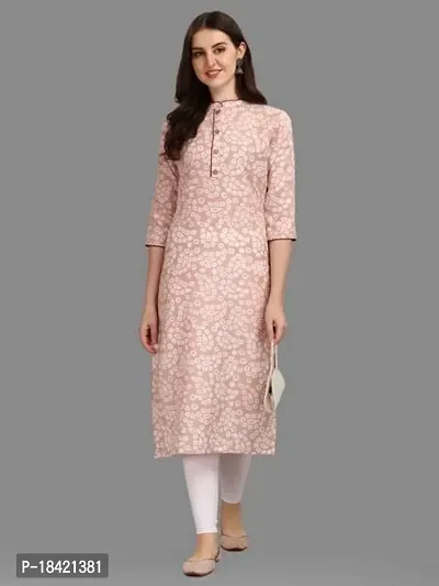 WILNERCROWN Women's Rayon Fabric | Straight | 3/4 Sleeves Regular Sleeves | Designer Women's  Girls Kurta (Kurti's) | (KRT-03-P-PINK-S)-thumb3