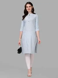 WILNERCROWN Women's Rayon Fabric | Straight | 3/4 Sleeves Regular Sleeves | Designer Women's  Girls Kurta (Kurti's) | (KRT-06-P-SKY-M)-thumb3