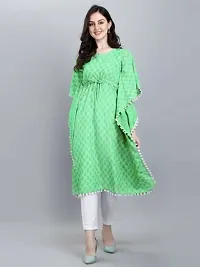 WILNERCROWN Women'sGirls (Round Neck) | ForalPrint | Calf Length | Cotton Fabric Designer Kaftan Style Designer Kurti (KFT-03-PARROT-L)-thumb4