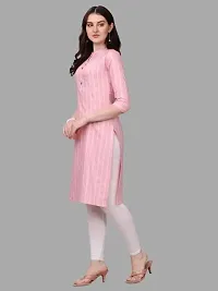 WILNERCROWN Women's Rayon Fabric | Straight | 3/4 Sleeves Regular Sleeves | Designer Women's  Girls Kurta (Kurti's) | (KRT-06-P-PINK-M)-thumb3