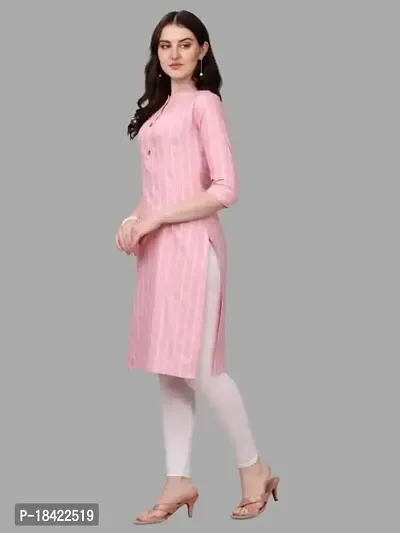 WILNERCROWN Women's Rayon Fabric | Straight | 3/4 Sleeves Regular Sleeves | Designer Women's  Girls Kurta (Kurti's) | (KRT-06-P-PINK-M)-thumb4