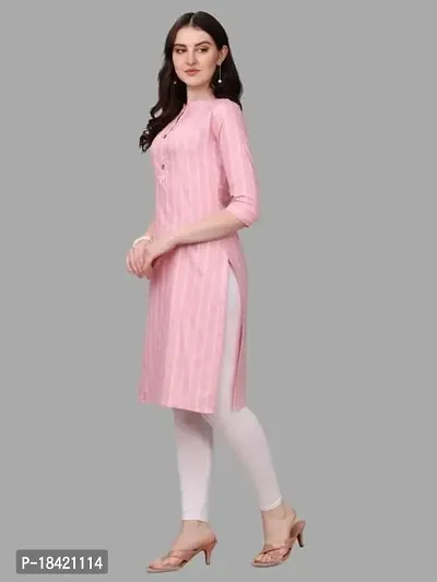 WILNERCROWN Women's Rayon Fabric | Straight | 3/4 Sleeves Regular Sleeves | Designer Women's  Girls Kurta (Kurti's) | (KRT-06-P-PINK-S)-thumb4