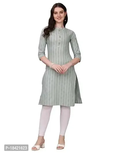 WILNERCROWN Women's Rayon Fabric | Straight | 3/4 Sleeves Regular Sleeves | Designer Women's  Girls Kurta (Kurti's) | (KRT-06-P-PISTA-L)-thumb0