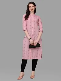 WILNERCROWN Women's Rayon Fabric | Straight | 3/4 Sleeves Regular Sleeves | Designer Women's  Girls Kurta (Kurti's) | (KRT-07-P-PINK-XL)-thumb1