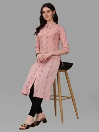 WILNERCROWN Women's Rayon Fabric | Straight | 3/4 Sleeves Regular Sleeves | Designer Women's  Girls Kurta (Kurti's) | (KRT-07-P-PEACH-S)-thumb3