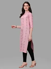 WILNERCROWN Women's Rayon Fabric | Straight | 3/4 Sleeves Regular Sleeves | Designer Women's  Girls Kurta (Kurti's) | (KRT-07-P-PINK-M)-thumb3