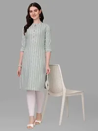 WILNERCROWN Women's Rayon Fabric | Straight | 3/4 Sleeves Regular Sleeves | Designer Women's  Girls Kurta (Kurti's) | (KRT-06-P-PISTA-S)-thumb3