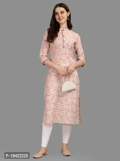 WILNERCROWN Women's Rayon Fabric | Straight | 3/4 Sleeves Regular Sleeves | Designer Women's  Girls Kurta (Kurti's) | (KRT-03-P-PINK-XL)-thumb5