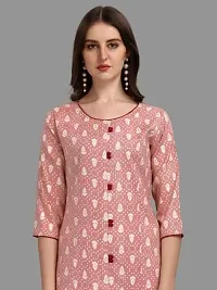 WILNERCROWN Women's Rayon Fabric | Straight | 3/4 Sleeves Regular Sleeves | Designer Women's  Girls Kurta (Kurti's) | (KRT-01-P-PEACH-M)-thumb1