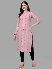 WILNERCROWN Women's Rayon Fabric | Straight | 3/4 Sleeves Regular Sleeves | Designer Women's  Girls Kurta (Kurti's) | (KRT-07-P-PINK-S)-thumb4