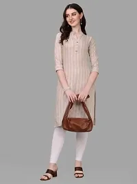 WILNERCROWN Women's Rayon Fabric | Straight | 3/4 Sleeves Regular Sleeves | Designer Women's  Girls Kurta (Kurti's) | (KRT-06-P-CREAM-M)-thumb3