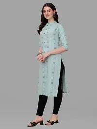 WILNERCROWN Women's Rayon Fabric | Straight | 3/4 Sleeves Regular Sleeves | Designer Women's  Girls Kurta (Kurti's) | (KRT-07-P-SKY-3XL)-thumb3