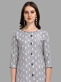 WILNERCROWN Women's Rayon Fabric | Straight | 3/4 Sleeves Regular Sleeves | Designer Women's  Girls Kurta (Kurti's) | (KRT-01-P-GREY-M)-thumb1