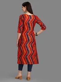 WILNERCROWN Women's Rayon Fabric | Straight | 3/4 Sleeves Regular Sleeves | Designer Women's  Girls Kurta (Kurti's) | (KRT-02-P-RED-XL)-thumb3