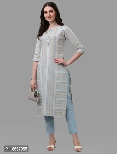 Stylish Fancy Cotton Kurta With Bottom Wear And Set For Women-thumb0